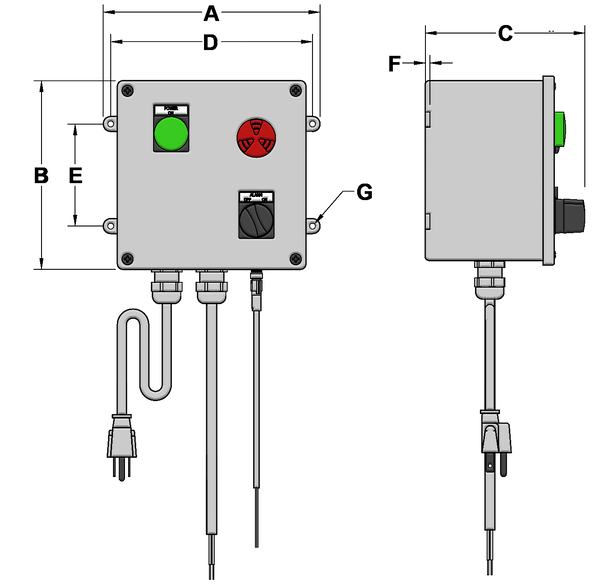 J.L. Wingert AL 95 Decibel Audible Alarm with Silence Switch and Remote Dry Contact on Low Level Mounted in a Control Panel