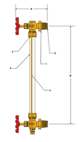 J.L. Wingert SL125A 125 PSI / 200° F 12" on Center Sight Level Fill Gauge (1 gallon models)